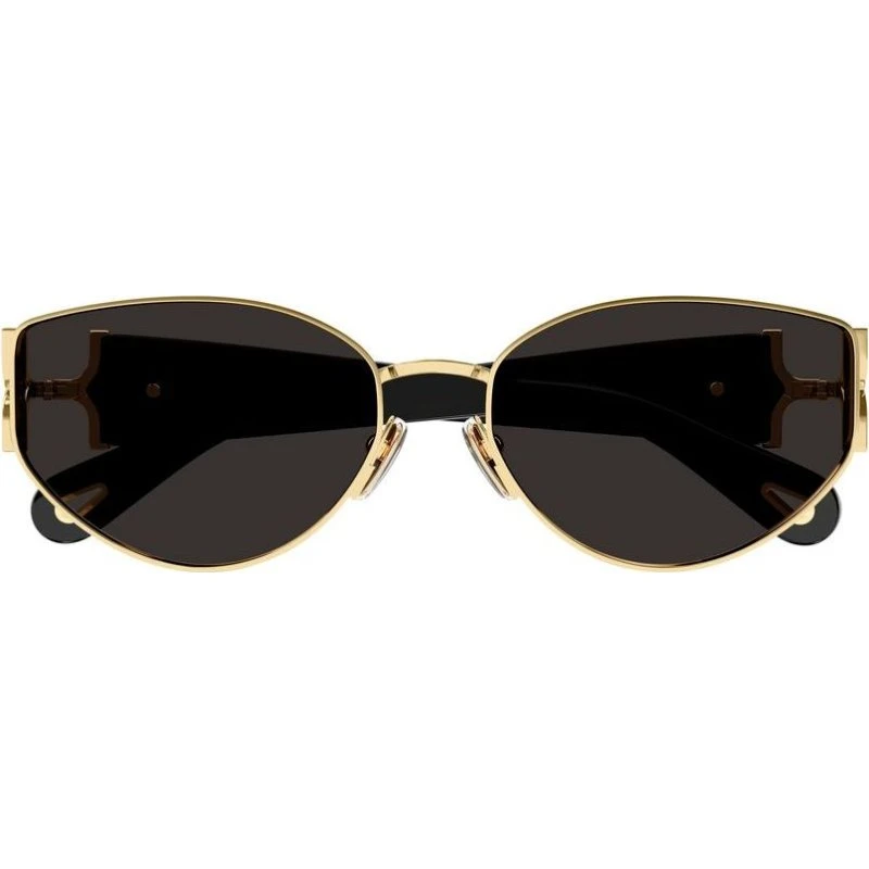 Chloé Marcie CH0260S Lunettes de Soleil Ovales Dorées et Grises