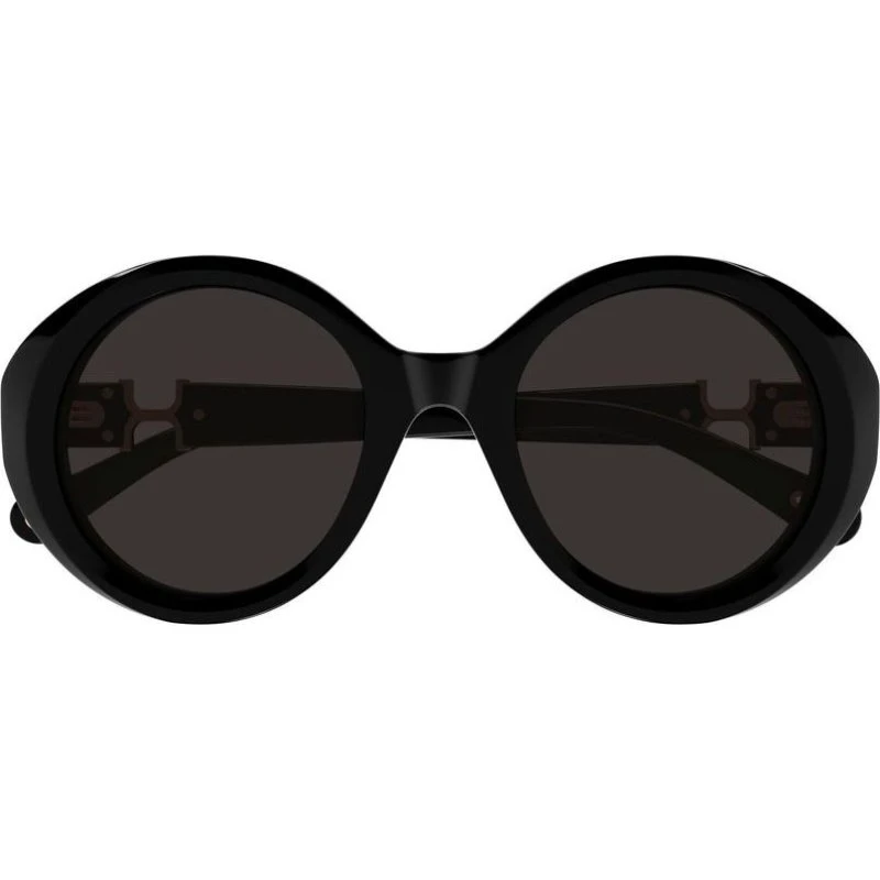 Chloé Ch0332S Lunettes de Soleil Rondes Noires et Grises - 53mm