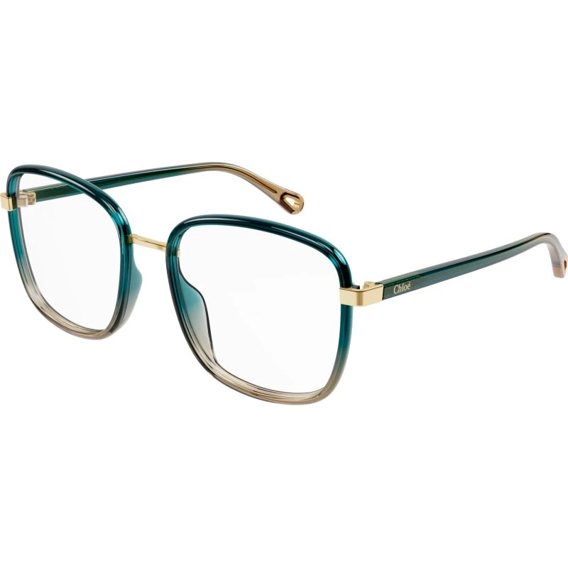 Chloé CH0034O 012 Montures Optiques Carrées Vert Transparent