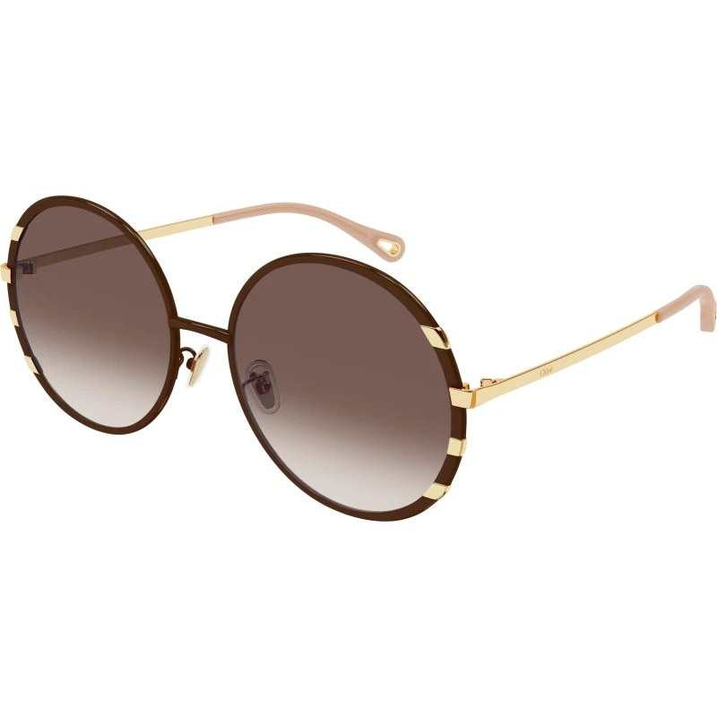 Chloé Lunettes de Soleil CH0144S 001 - Métal Marron Ronde