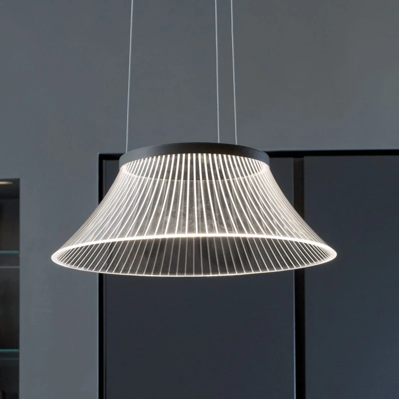 Martinelli Luce Suspension LED Plissé - Abat-jour gravé au laser