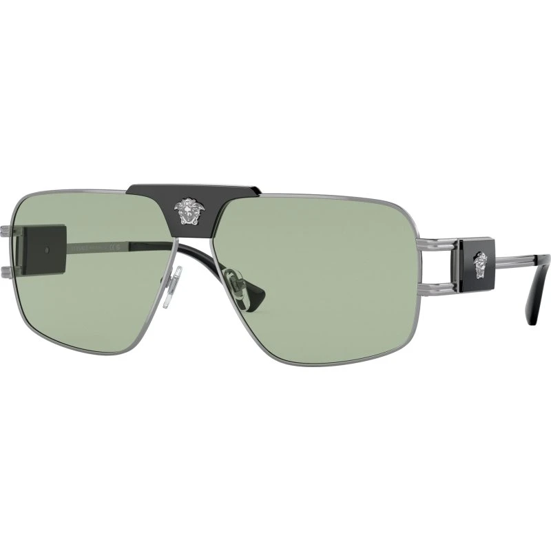 Versace Homme VE2251 Lunettes de Soleil Acier Gris Vert