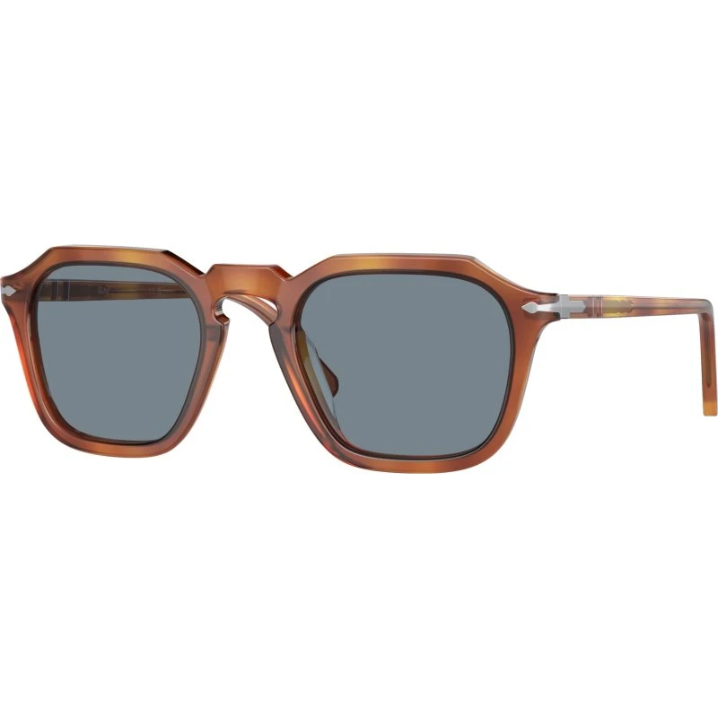 Persol PO3292S Lunettes de soleil Carrées en Acétate Marron et Bleu