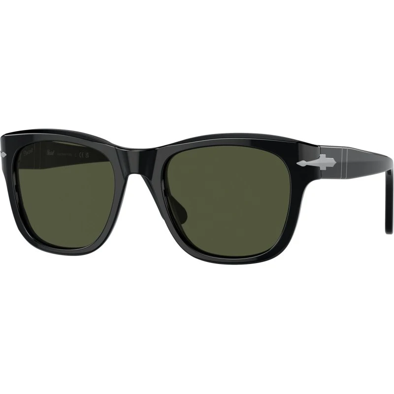 Persol PO3313S 95/31 Lunettes de soleil Carrées en Acétate Noir et Vert