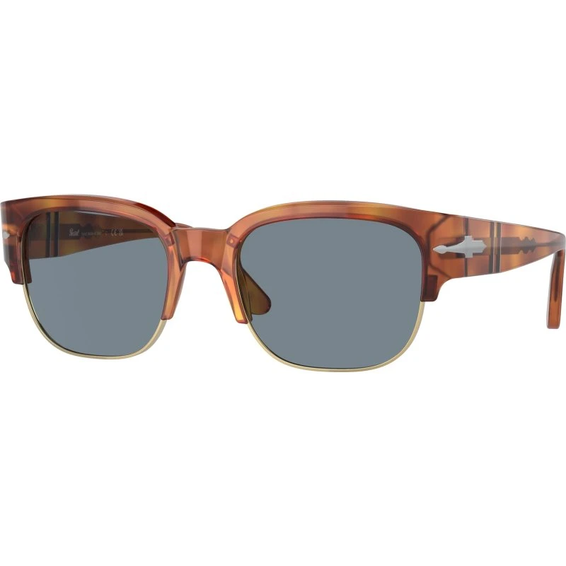 Persol PO3319S Tom Lunettes de Soleil Havane et Verres Bleus