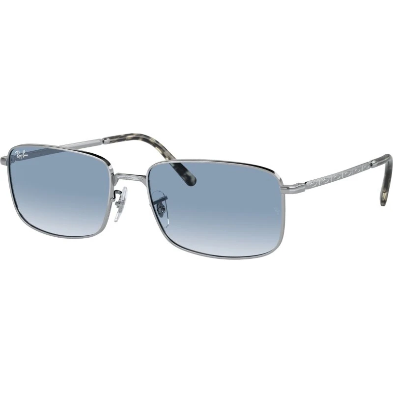 Ray-Ban RB3717 Lunettes de Soleil Carrées Métal Argent et Bleu