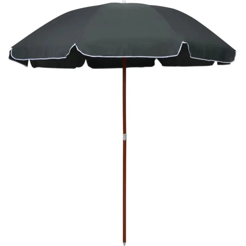 Parasol Acier 240 cm Anthracite - 8 Nervures