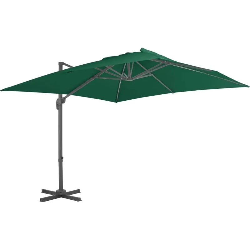 Vidaxl Parasol Déporté Aluminium Vert 300x300 cm