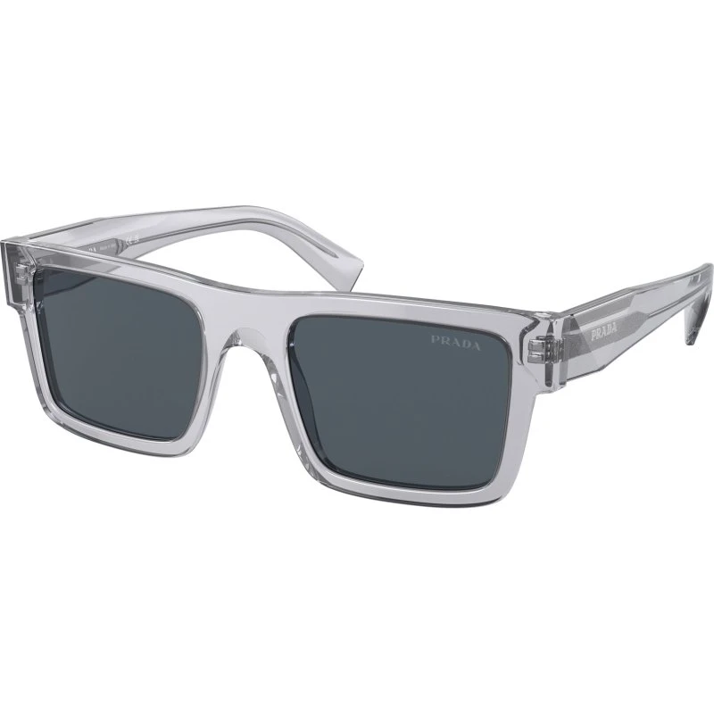 Prada Homme PR 19WS Lunettes de Soleil Carrées en Acétate Gris