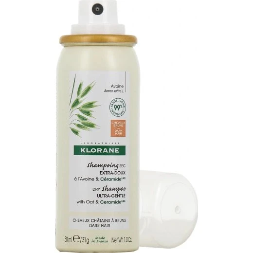Klorane Shampooing sec teinté lait d'avoine cheveux bruns 150 ml
