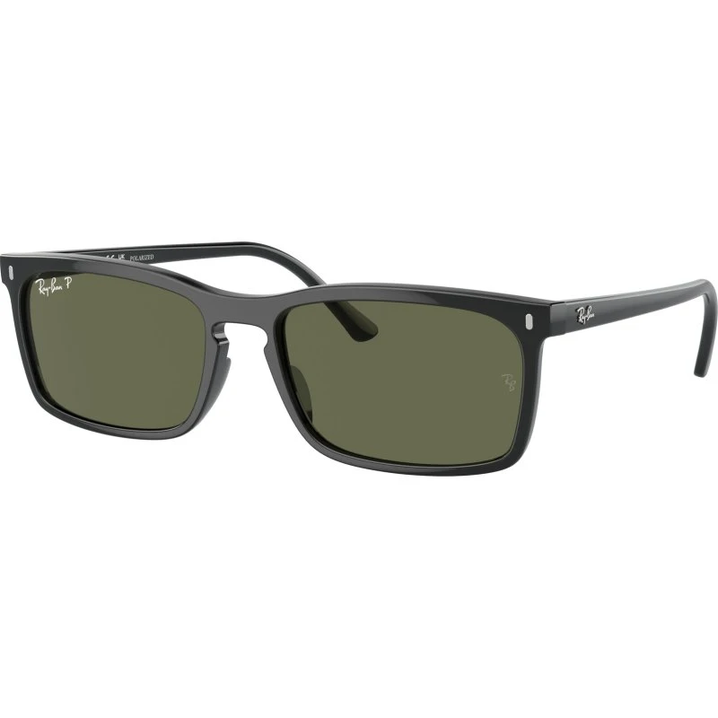 Ray-Ban RB4435 Lunettes de Soleil Carrées Polarisées Noir/Vert