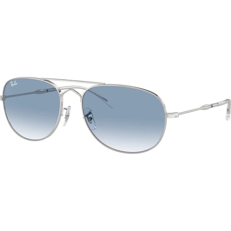 Ray-Ban RB3735 Bain Bridge 003/3F Lunettes de Soleil Pilote Argent et Bleu