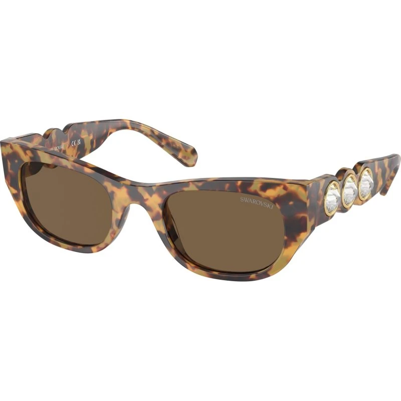 Swarovski SK6022 Lunettes de soleil Acétate Écailles de Tortue Marron
