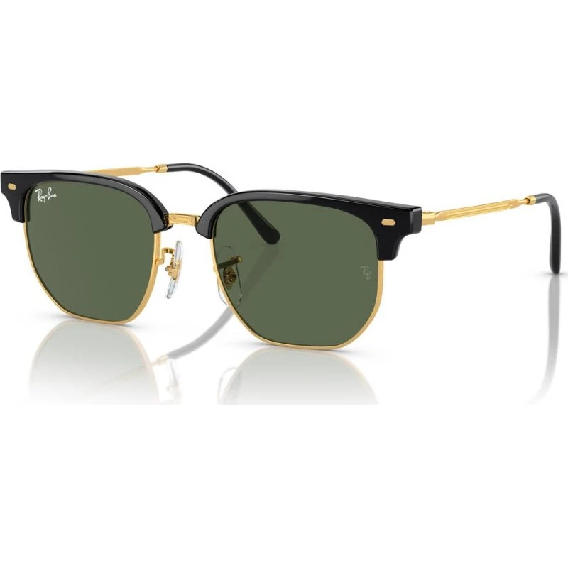Ray-Ban New Clubmaster Kids Noir Doré Verre Vert Foncé