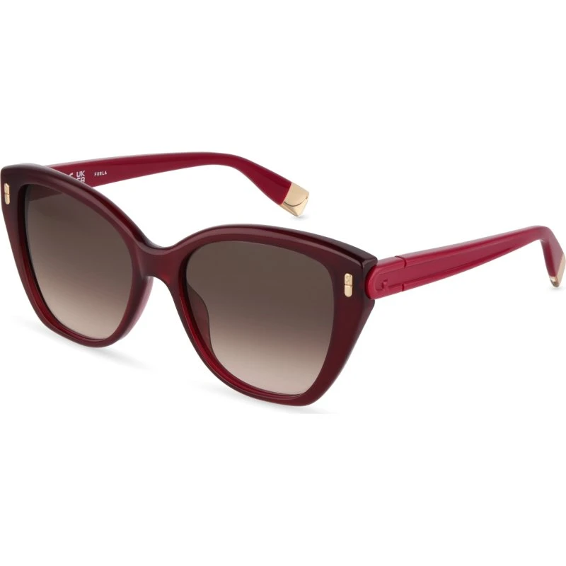 Furla SFUB11 0ACQ Lunettes de Soleil Carrées en Acétate Marron