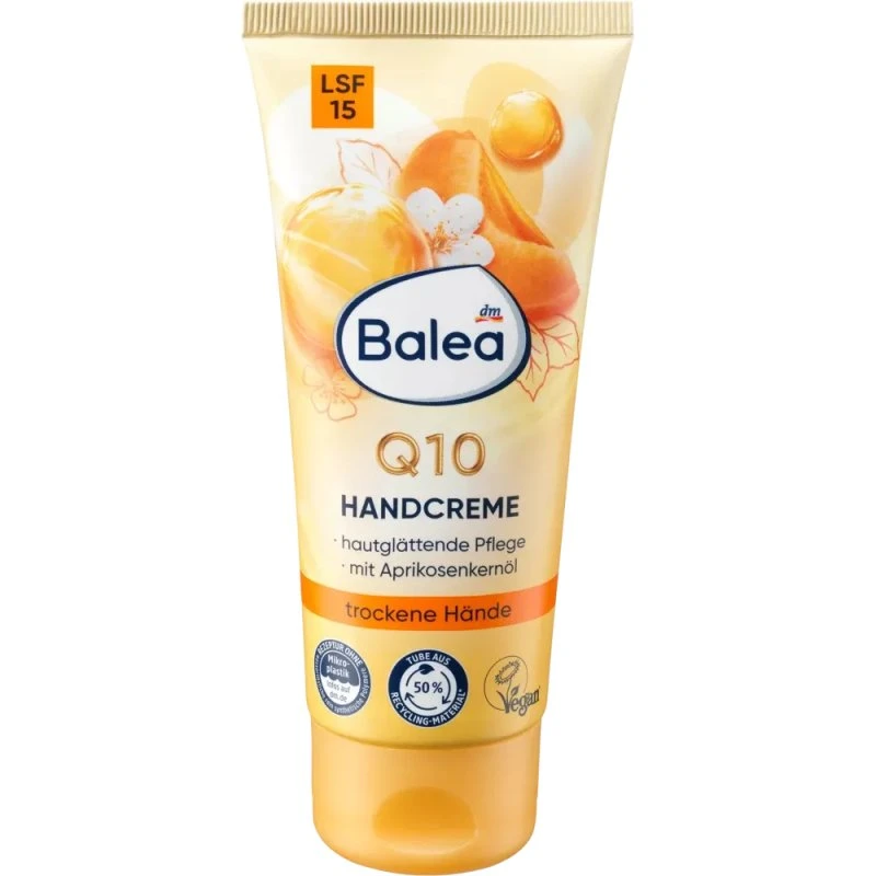 Balea Crème Main Q10 à l'huile d'abricot SPF15, 100 ml
