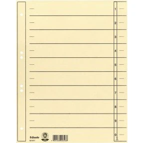 Esselte Intercalaires Carton Chamois A4 Extra Large 100 Pièces