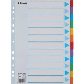 Esselte 100193 Intercaleurs A4 10 onglets multicolores