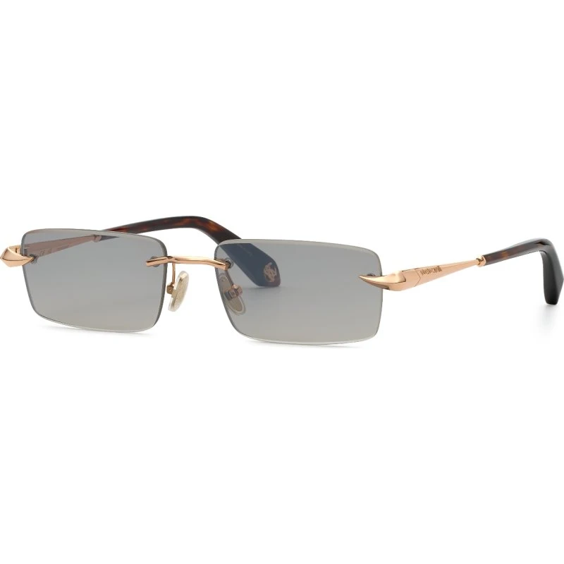 Roberto Cavalli SRC206M Lunettes de Soleil Carrées en Métal Or