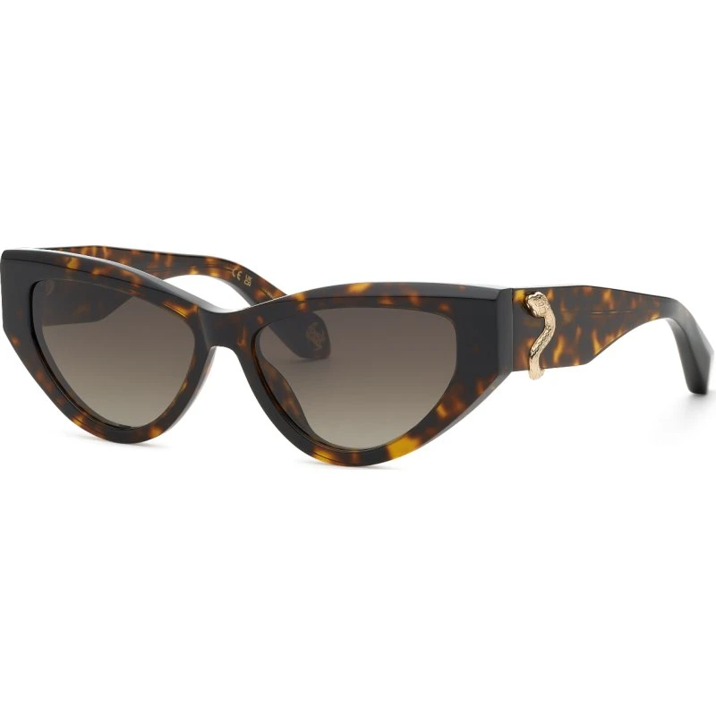 Roberto Cavalli SRC184 743 Lunettes de Soleil Cat Eye Marron