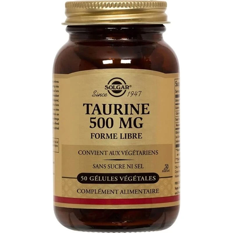 Solgar Taurine Vitalité Cardiovasculaire - 50 Gélules Végétales