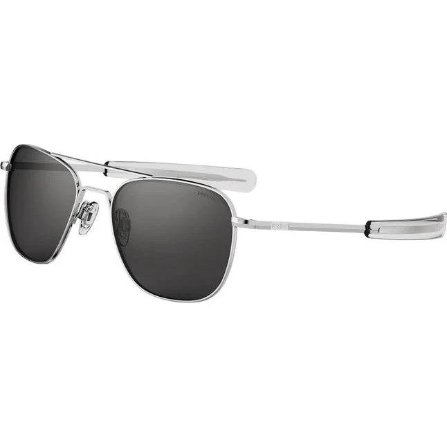 Randolph Engineering AF075 - Lunettes de soleil carrées en métal argent