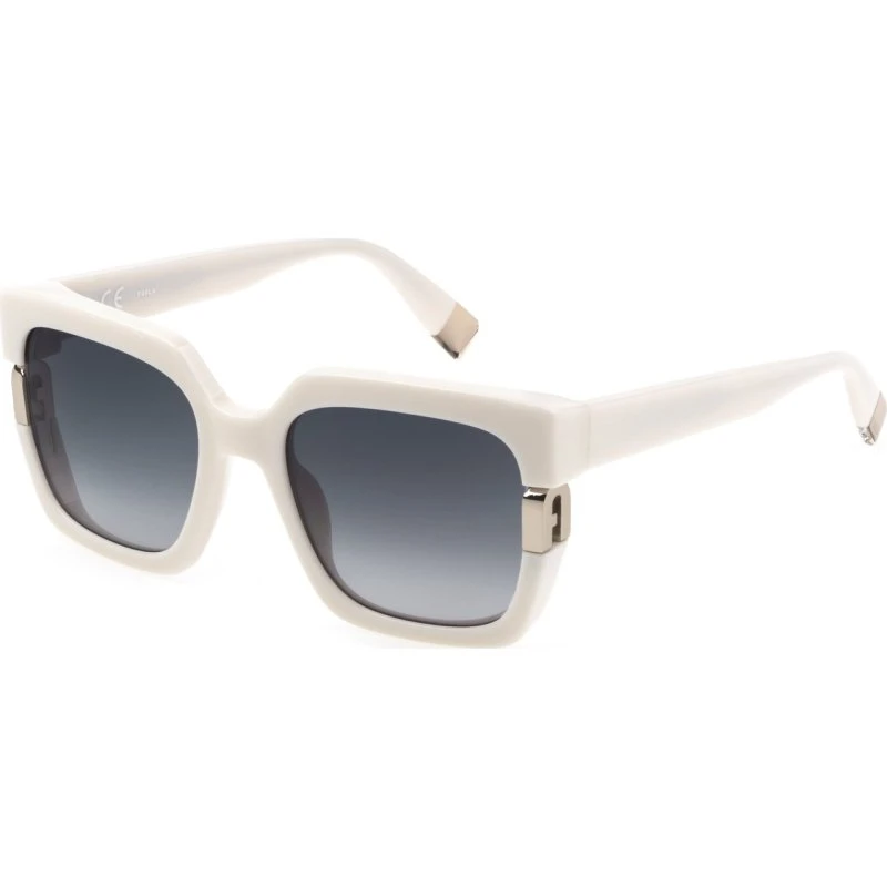 Furla SFU624 Lunettes de Soleil Carrées en Acétate Rose et Gris