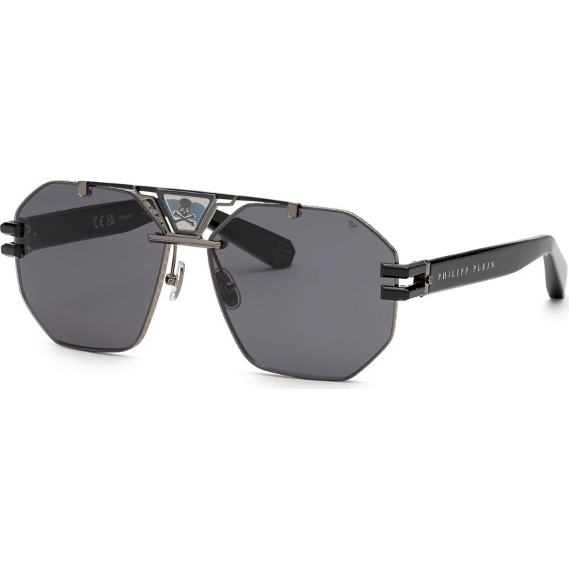 Philipp Plein Lunettes de Soleil Homme SPP077V Plein Icon Gris