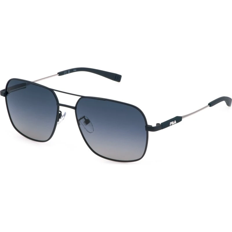 Fila Homme SFI523 696P Lunettes de Soleil Carrées Bleues