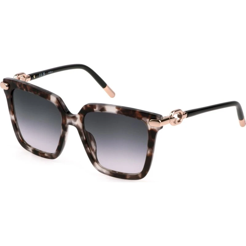 Furla SFU713 Lunettes de soleil Carrées en Acétate - Havana