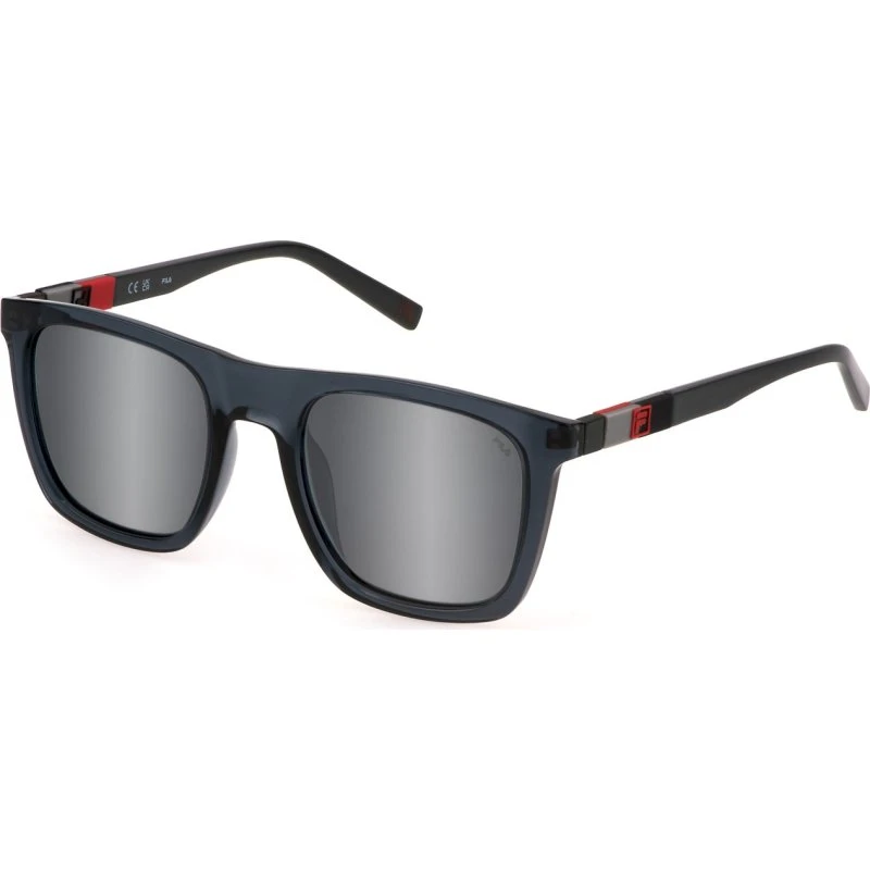 Fila Homme Lunettes de Soleil SFI527 3GUP Carré Miroir Gris
