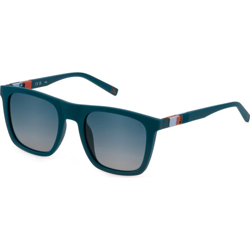 Fila Homme SFI527 7SFP Lunettes de Soleil Carrées Bleues