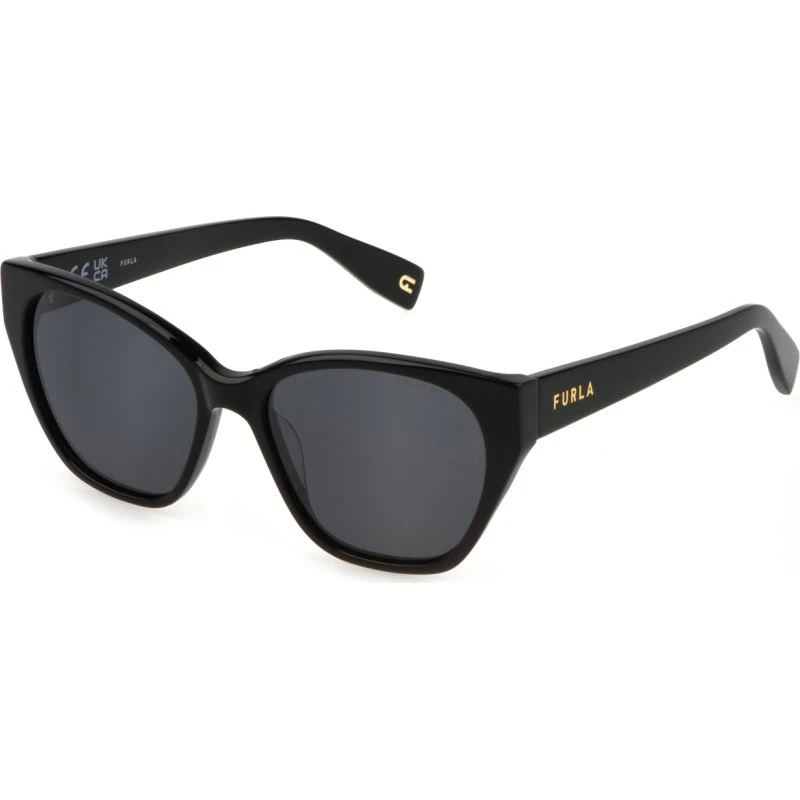 Furla SFU733 Lunettes de soleil géométriques en acétate noir