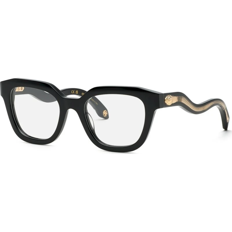 Roberto Cavalli VRC071 Lunettes de vue Carrées en Acétate Noir