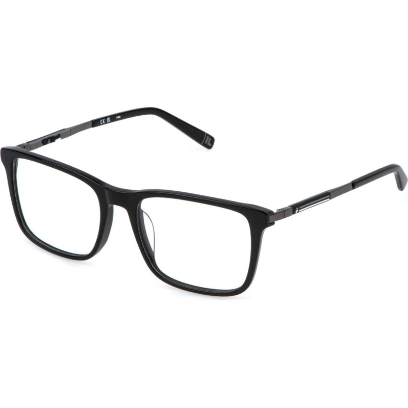 Fila Homme VFI880 - Montures Optiques Géométriques en Acétate Noir