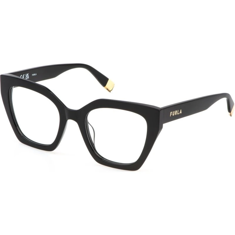 Furla VFU824 700 Montures Optiques Carrées en Acétate Noir