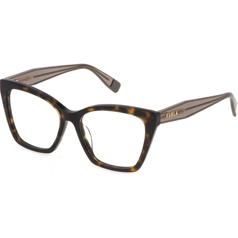 Furla VFU828 722 - Lunettes de vue carrées en acétate, Havana