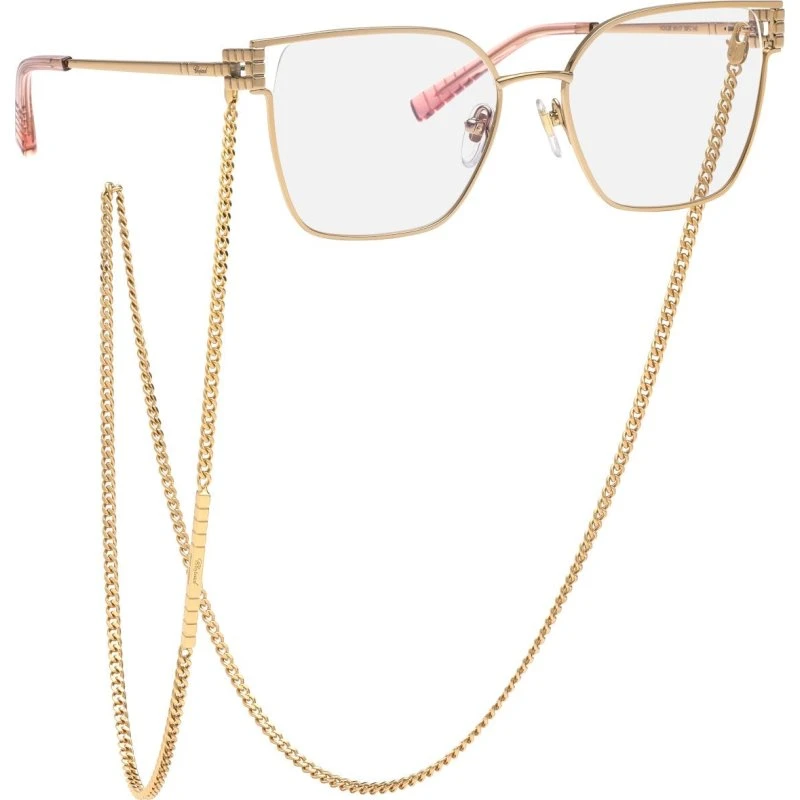 Chopard IKCHL58 08FC Lunettes Optiques Carrées en Métal Doré - Femme