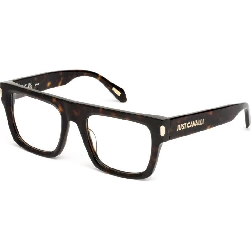 Just Cavalli VJC120 722 - Montures Optiques Carrées en Acétate Havane
