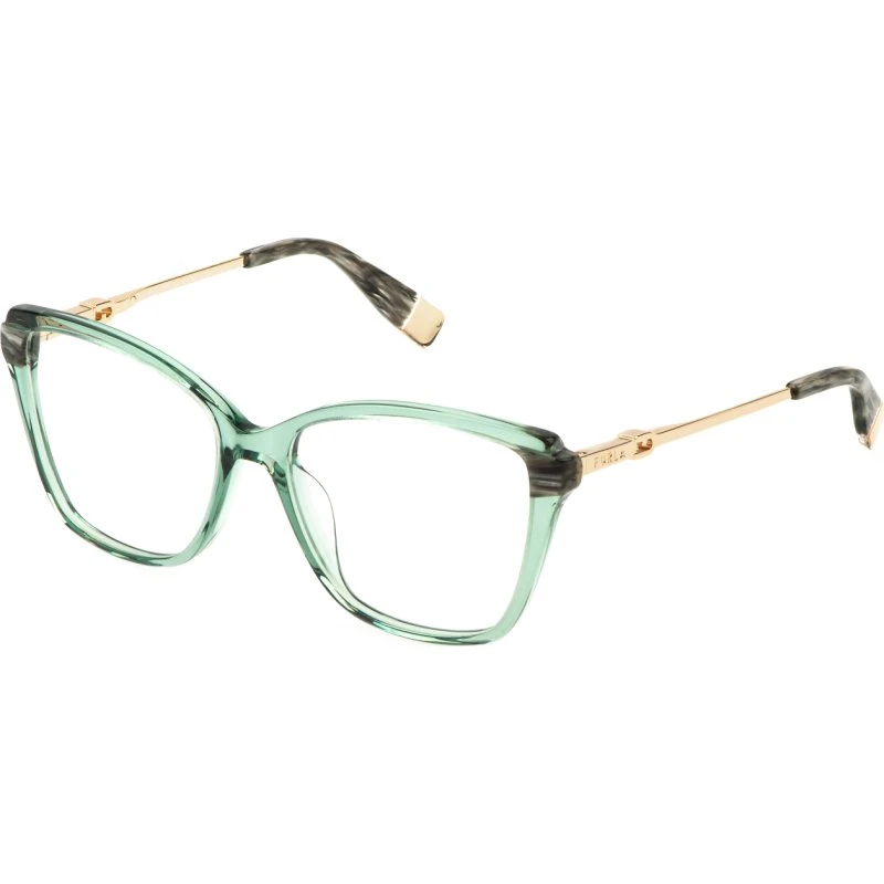 Furla VFU830 03GE Lunettes de vue carrées en acétate vert pour Femme