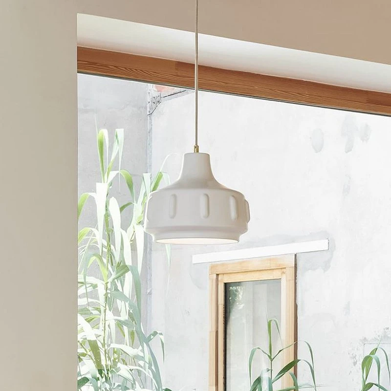 MARKET SET Suspension Jimmy Ø 25 cm, blanc et laiton, céramique