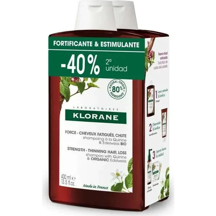 Klorane Shampooing DUPLO Quinine 2x400ml