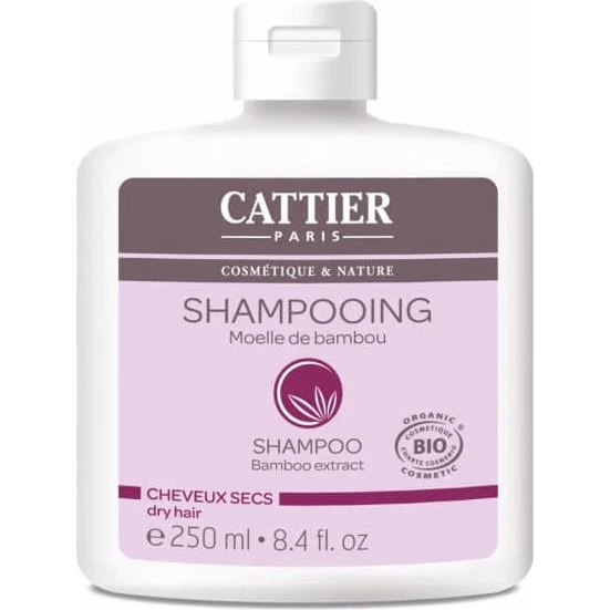 Cattier Shampooing Bio Moelle de Bambou pour Cheveux Secs, 250 ml