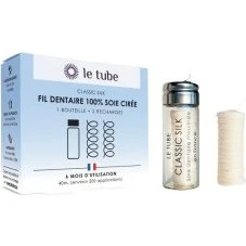 LE TUBE Classic Silk Fil dentaire 100% soie 2 bobines
