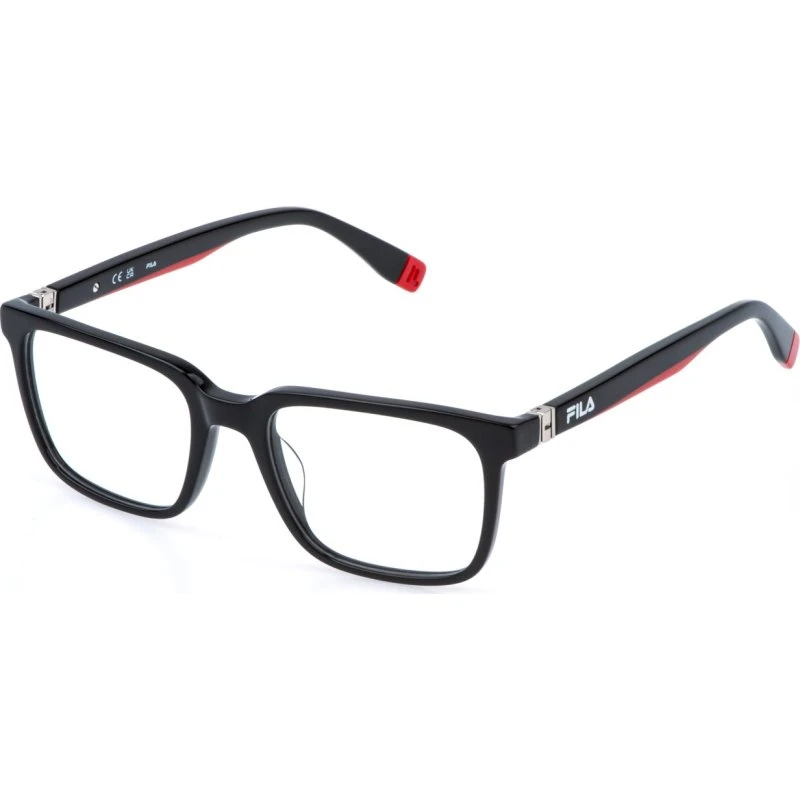 Fila Homme Fila VFI990 700 - Montures Optiques Carrées en Acétate Noir