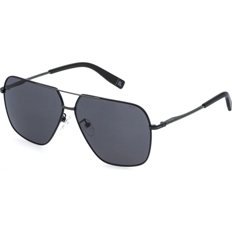 Fila Homme SFIA10 599Y - Lunettes de soleil carrées en métal noir