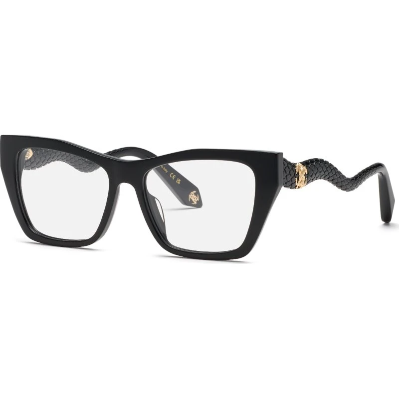 Roberto Cavalli VRC117M Montures Optiques Carrées en Acétate Noir