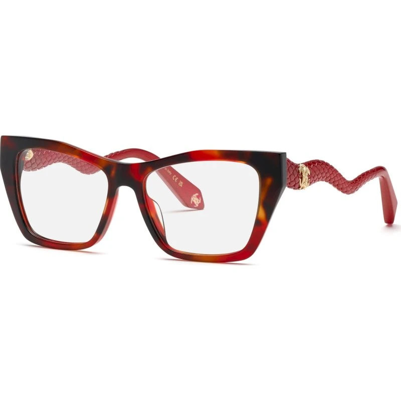 Roberto Cavalli VRC117M - Lunettes de vue carrées en acétate Havane