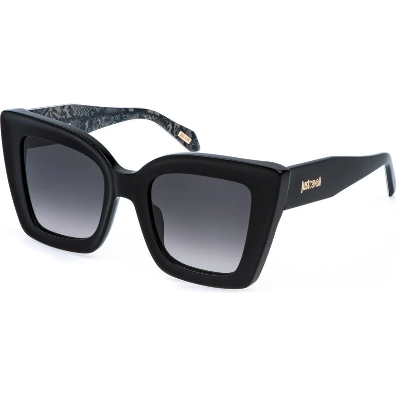 Just Cavalli SJC142 Lunettes de Soleil Carrées pour Femme - Noir Fumée