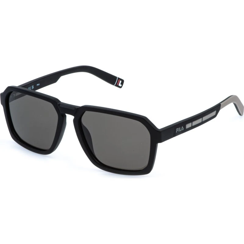 Fila Homme SFIB26 U28Z Lunettes de Soleil Carrées Noires Fumées